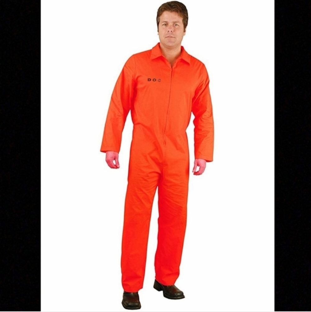 NWT Men’s Large L Halloween Costume Department of Corrections Cosplay Jumpsuit